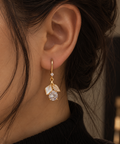 Pearl Petal Drop Earrings