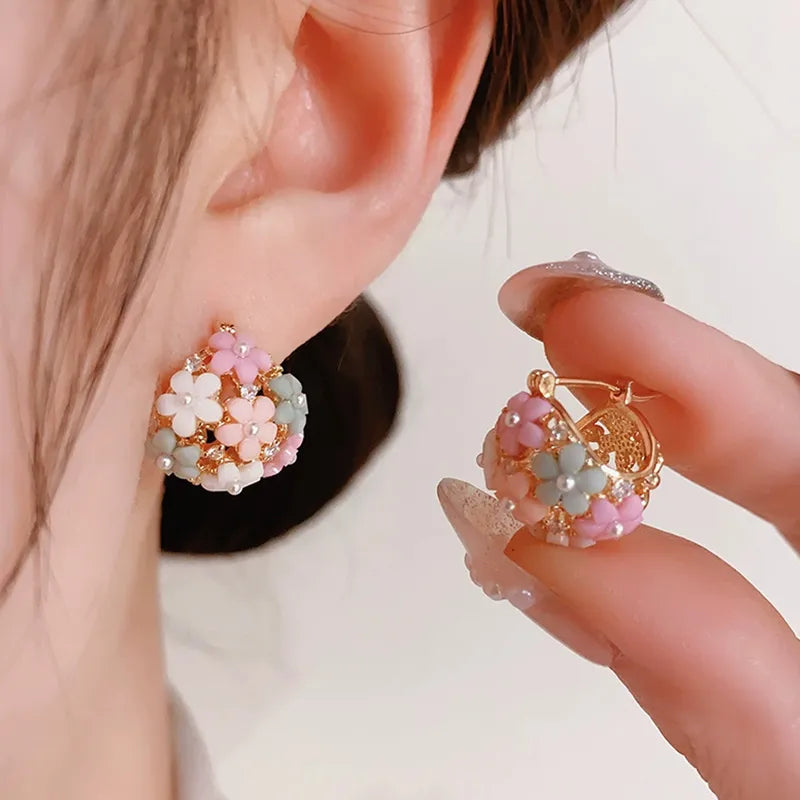 Colour Bloom Clip Earrings