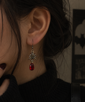 Crimson Spider Drop Earrings
