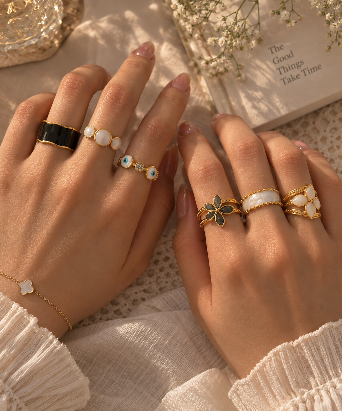 Pearl Bloom Layered Ring