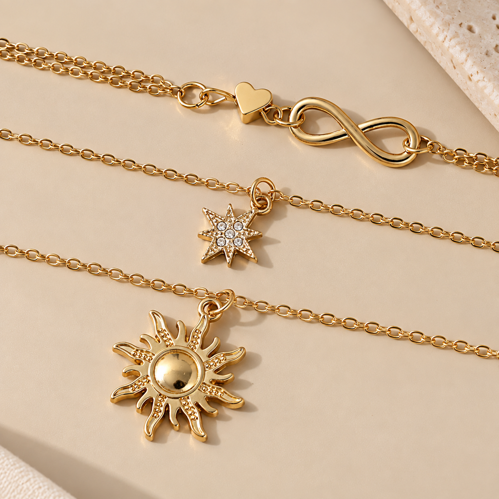 Celestial Trio Layered Necklace