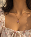 Amethyst Flower Pendant Necklace