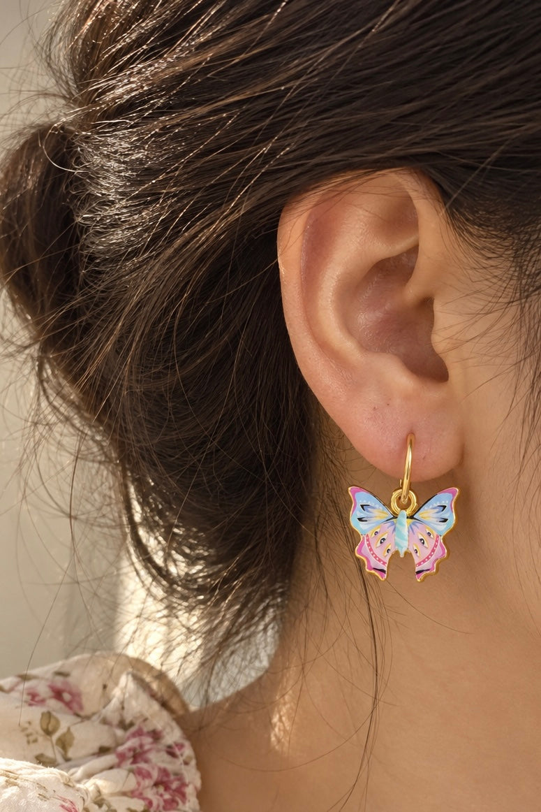 Butterfly Enamel Drop Earrings