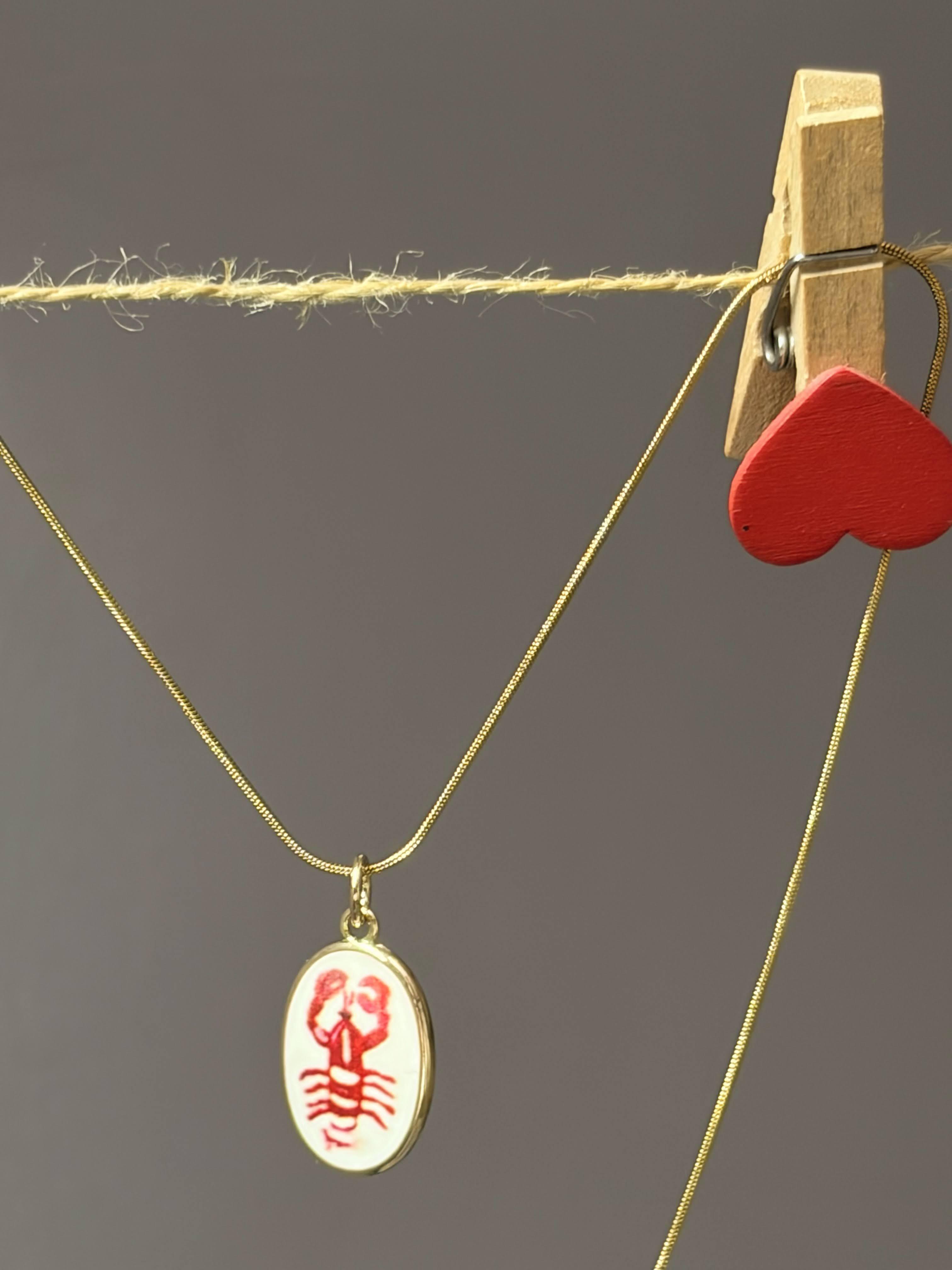 Golden Lobster Bloom Pendant