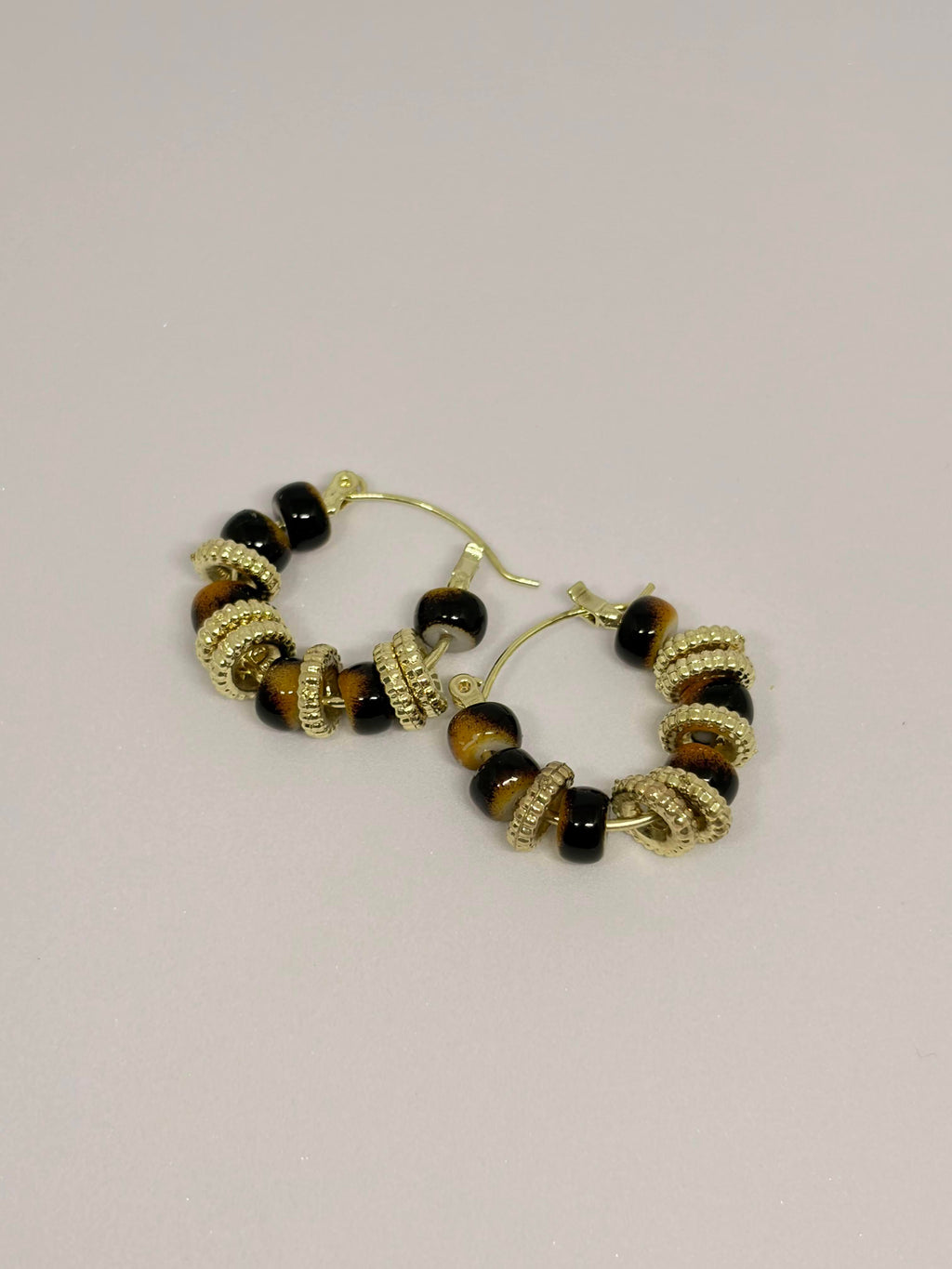 Cocoa Sculpt Beaded Hoops