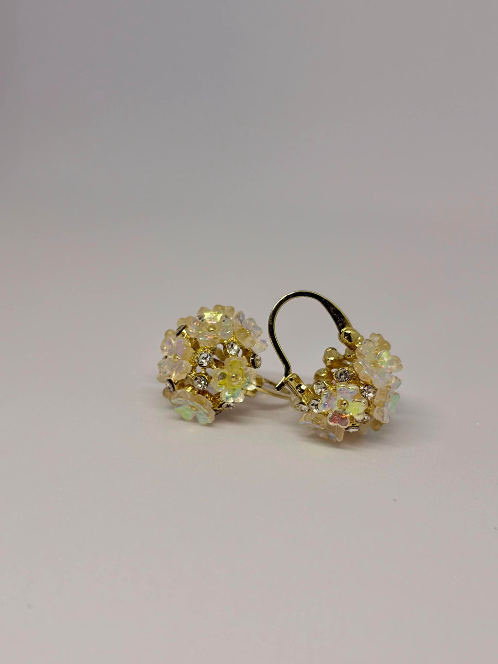 White Bloom Clip Earrings