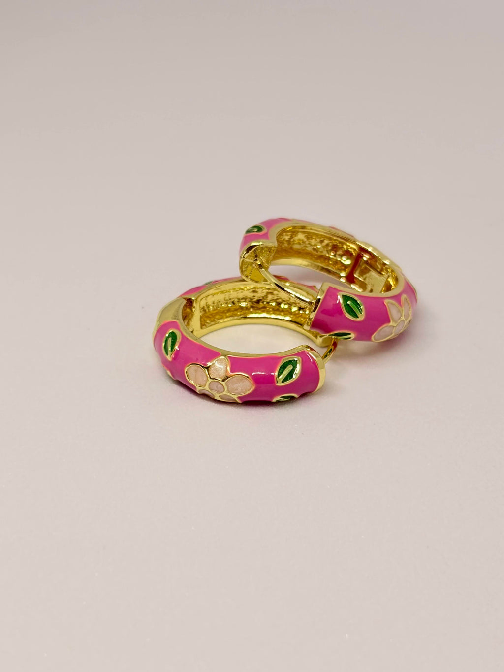 Pink Bloom Hoops