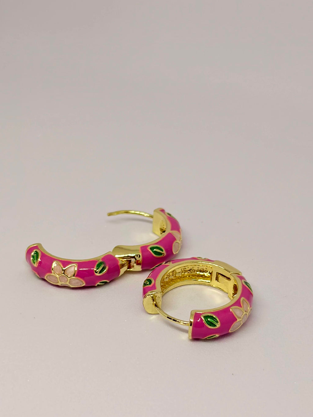 Pink Bloom Hoops