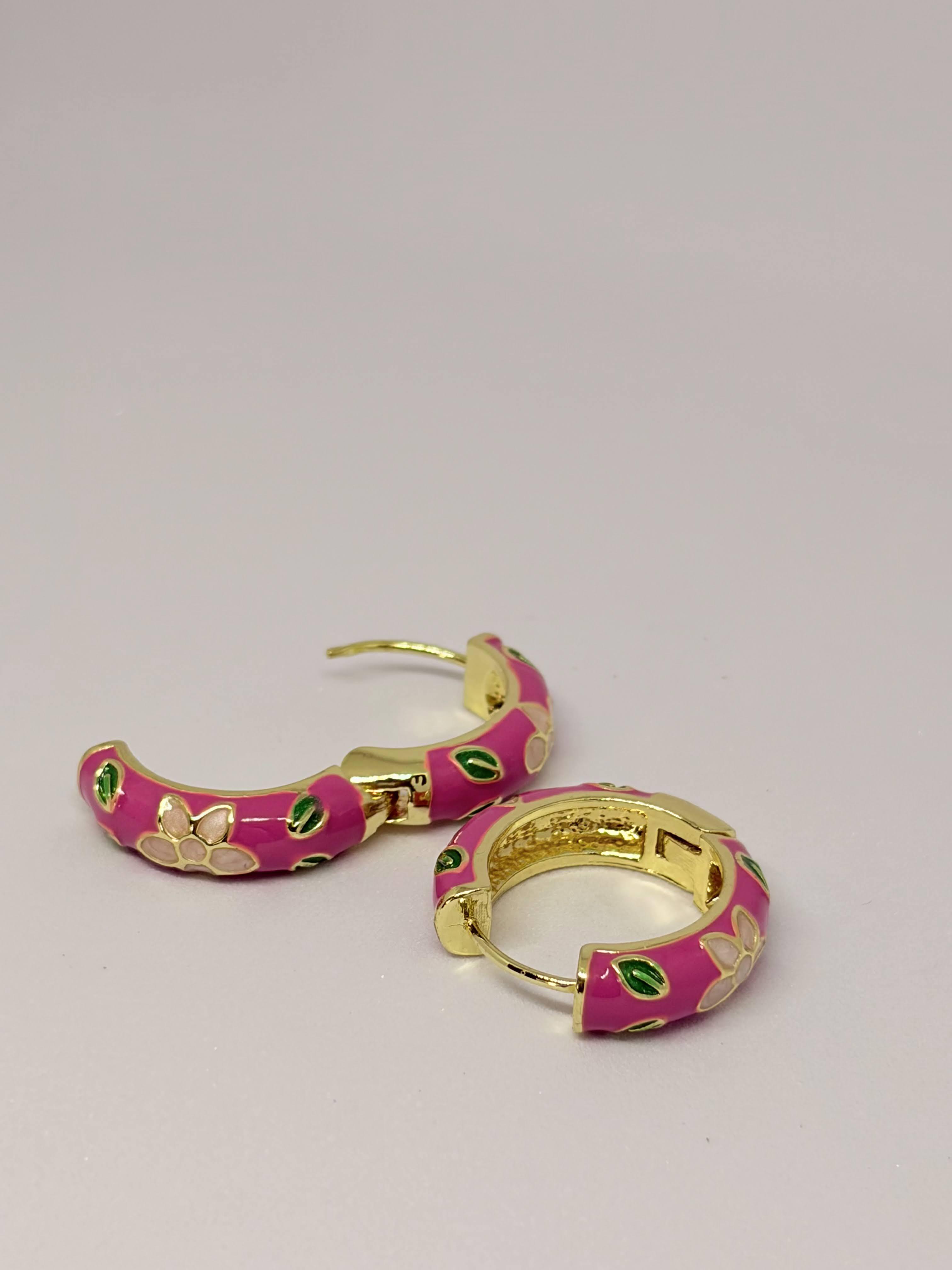 Pink Bloom Hoops