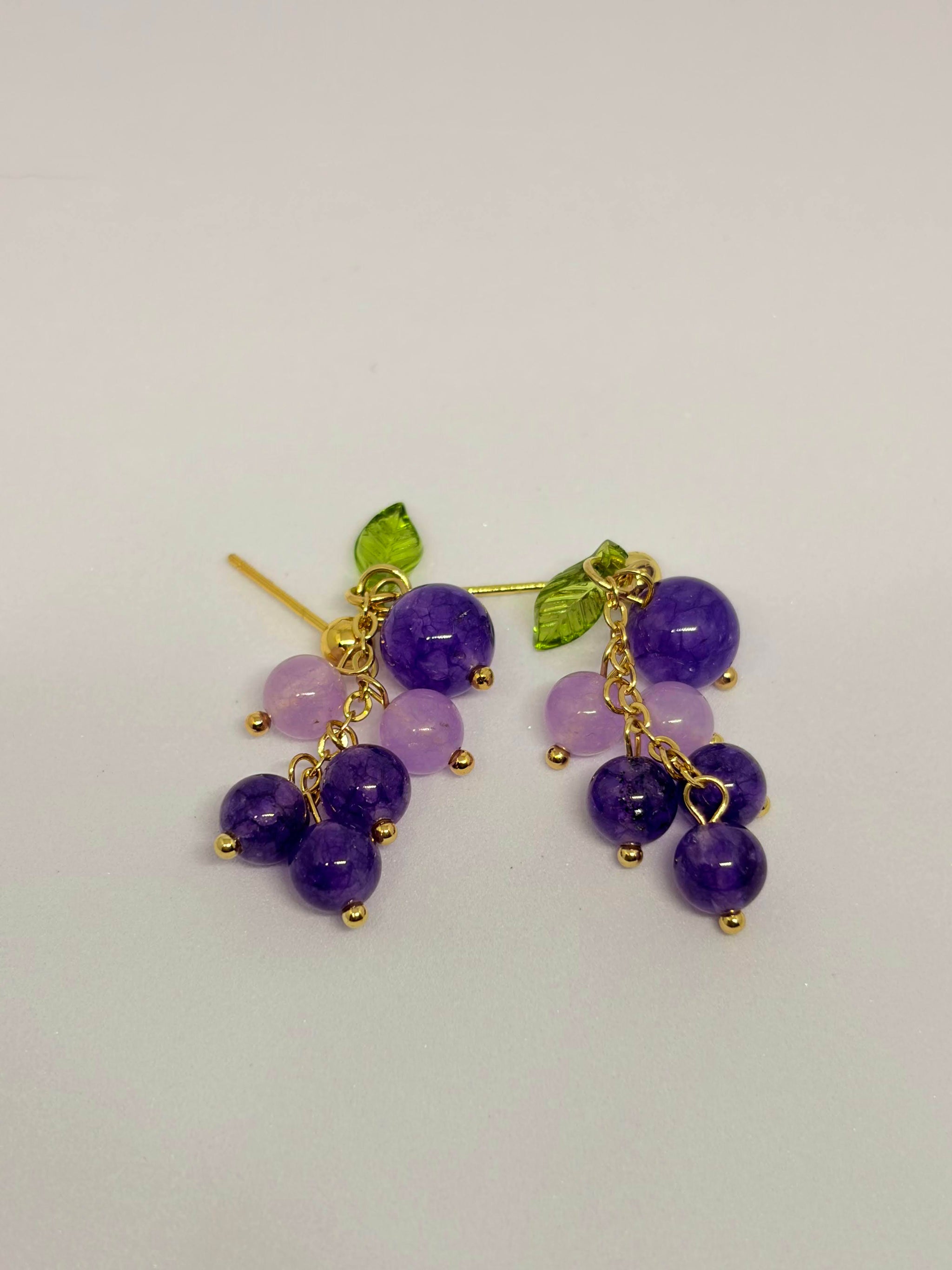 Amethyst Vine Drop Earrings