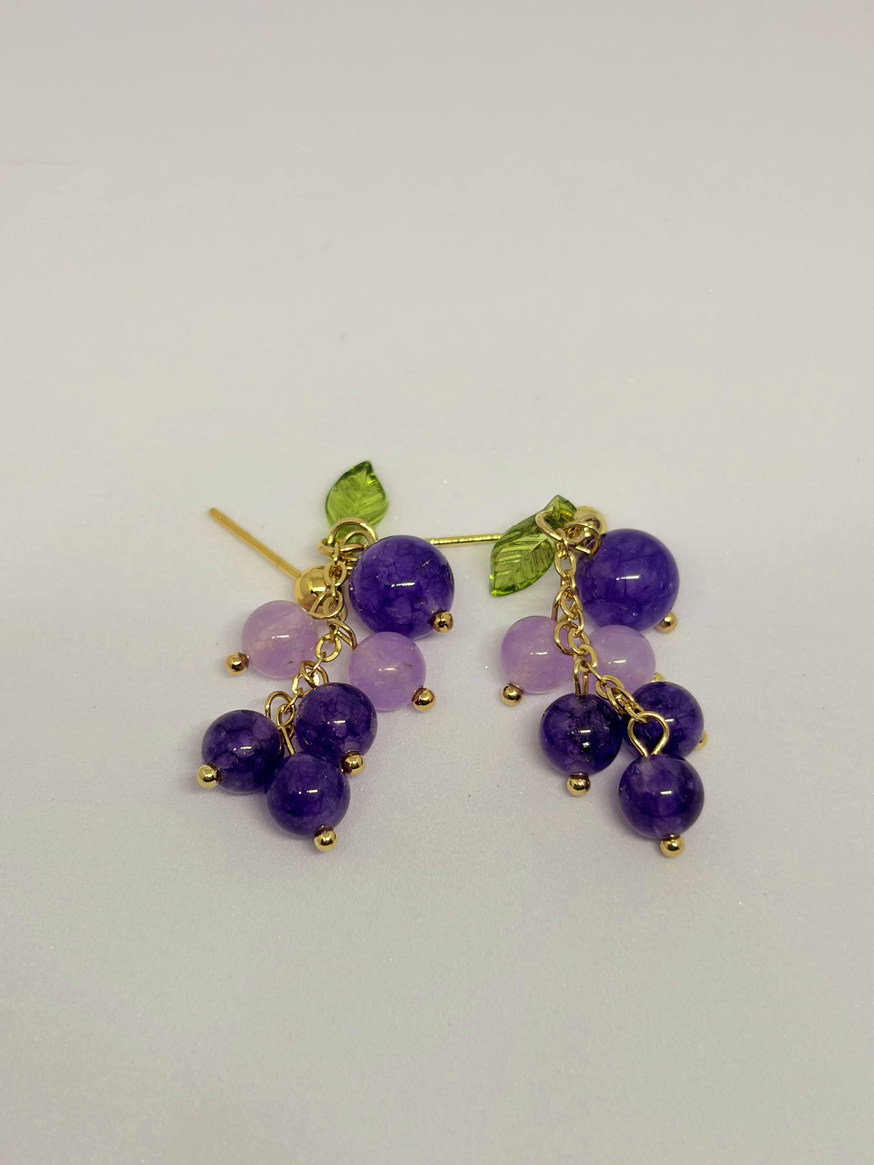 Amethyst Vine Drop Earrings
