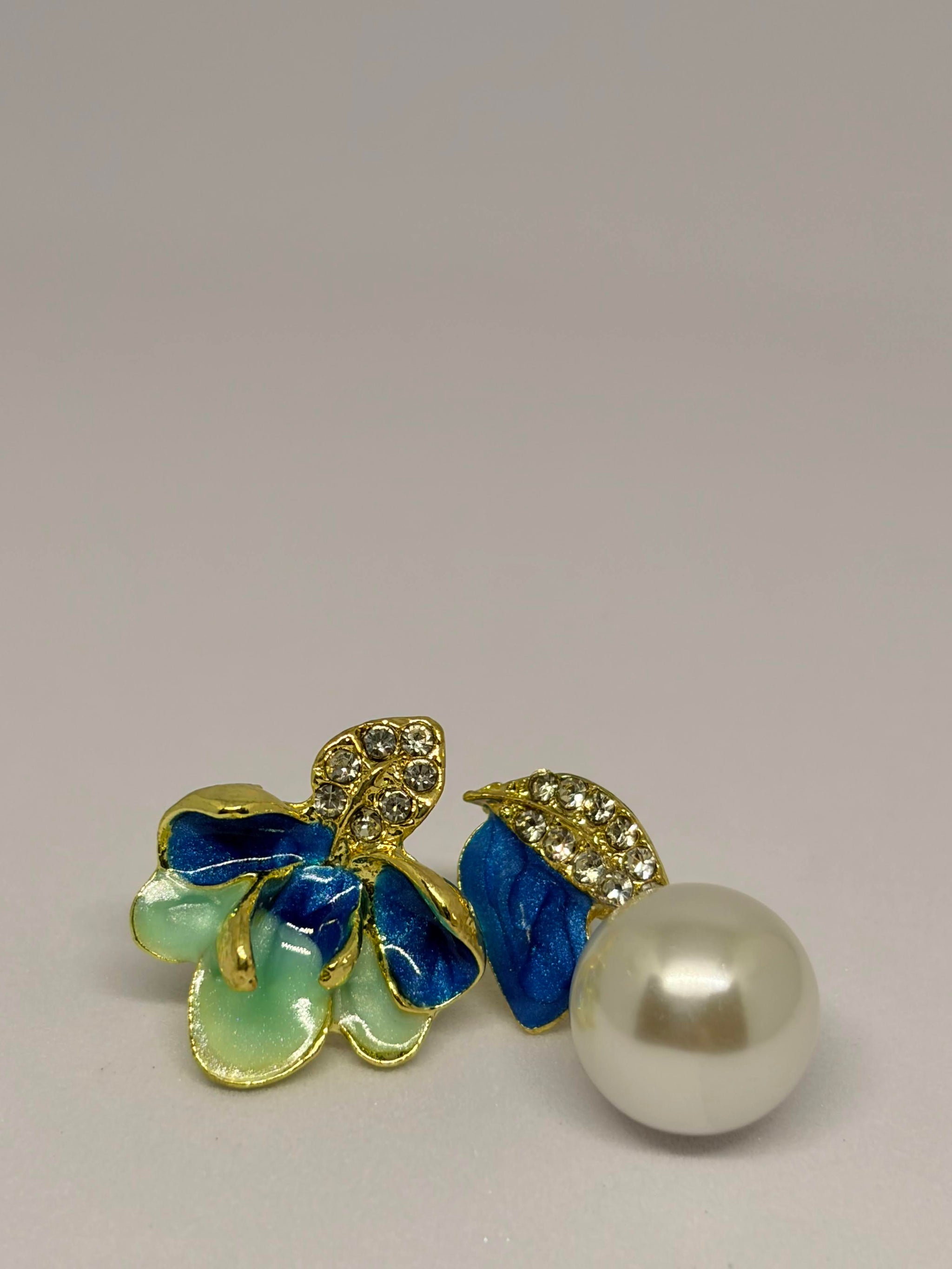Azure Bloom Pearl Studs