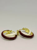 Burgundy Ivory Sculpt Hoops