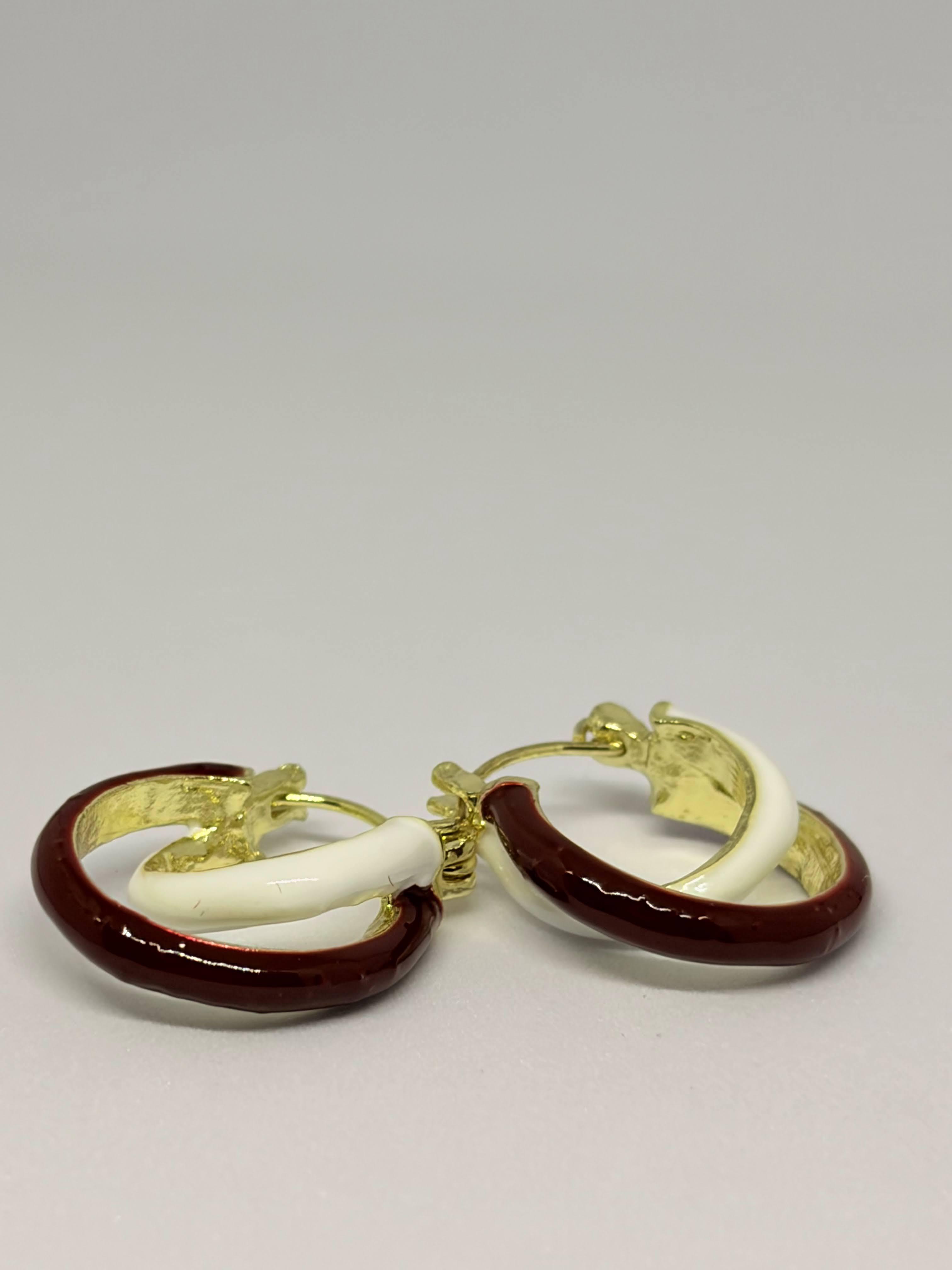 Burgundy Ivory Sculpt Hoops