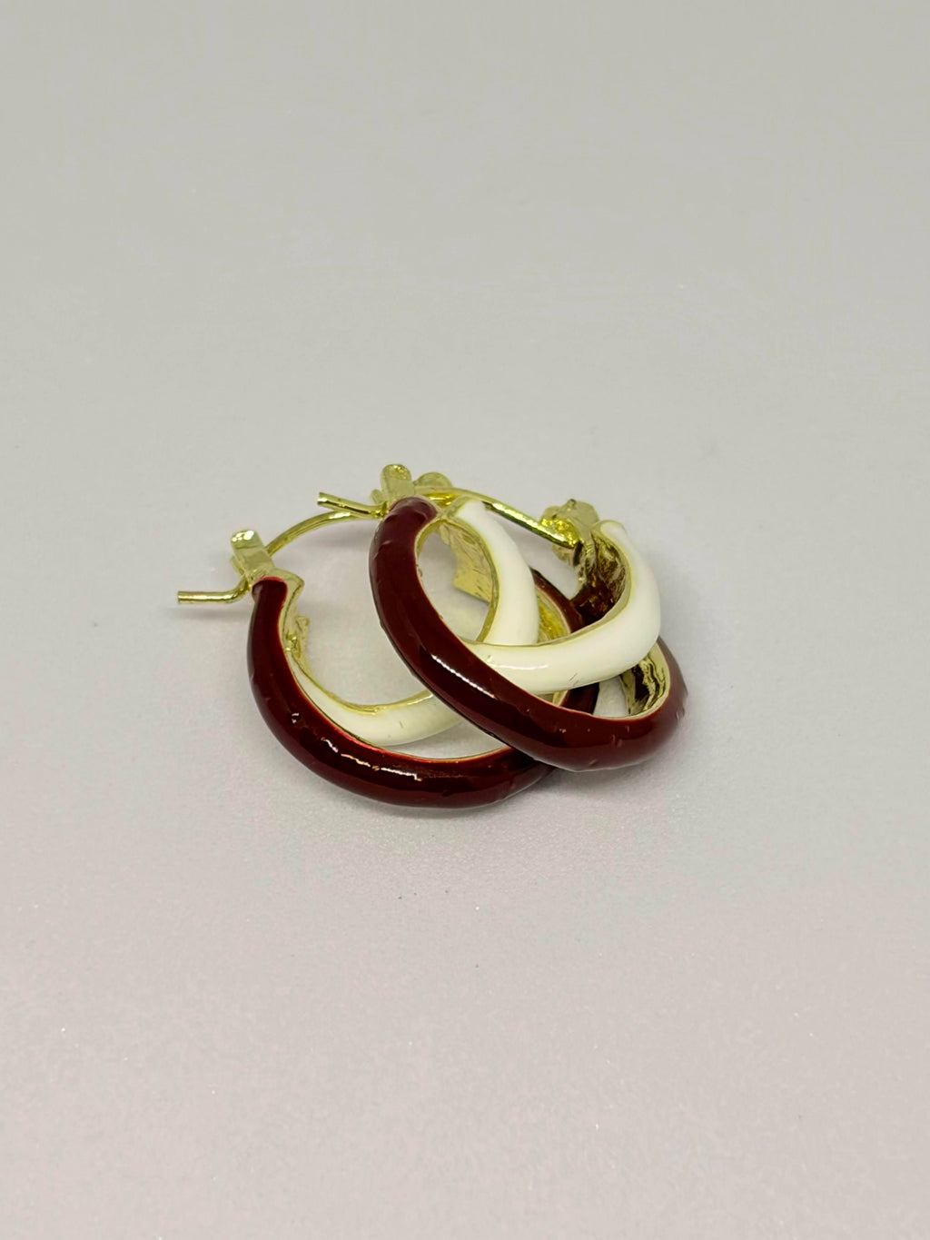 Burgundy Ivory Sculpt Hoops