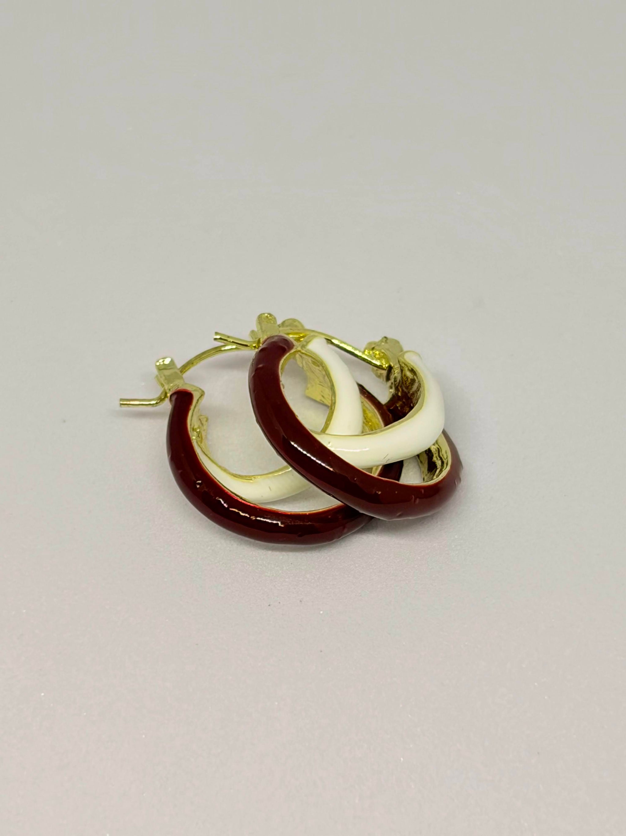 Burgundy Ivory Sculpt Hoops