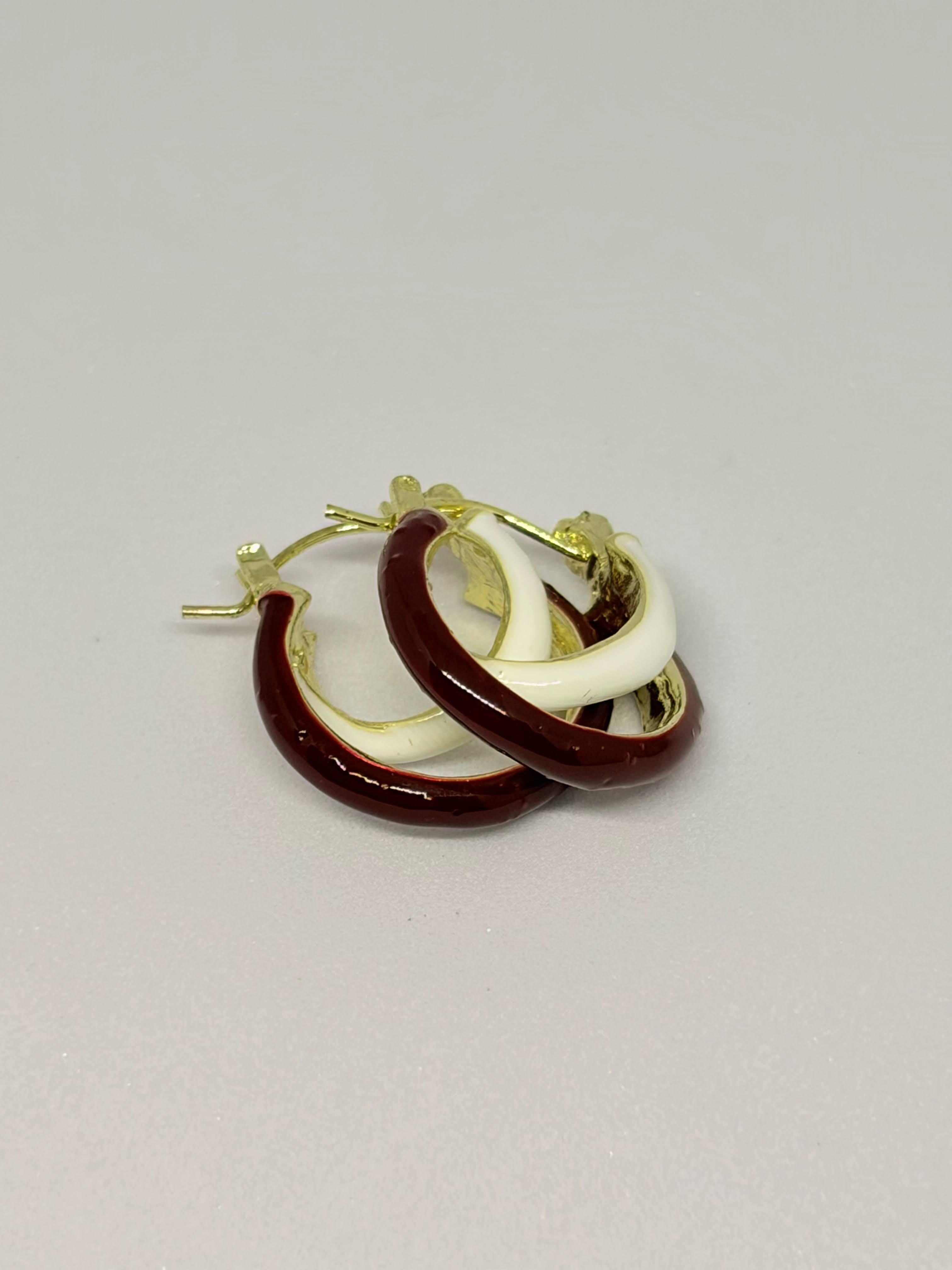 Burgundy Ivory Sculpt Hoops
