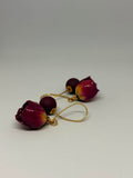 Plum Petal Drop Earrings