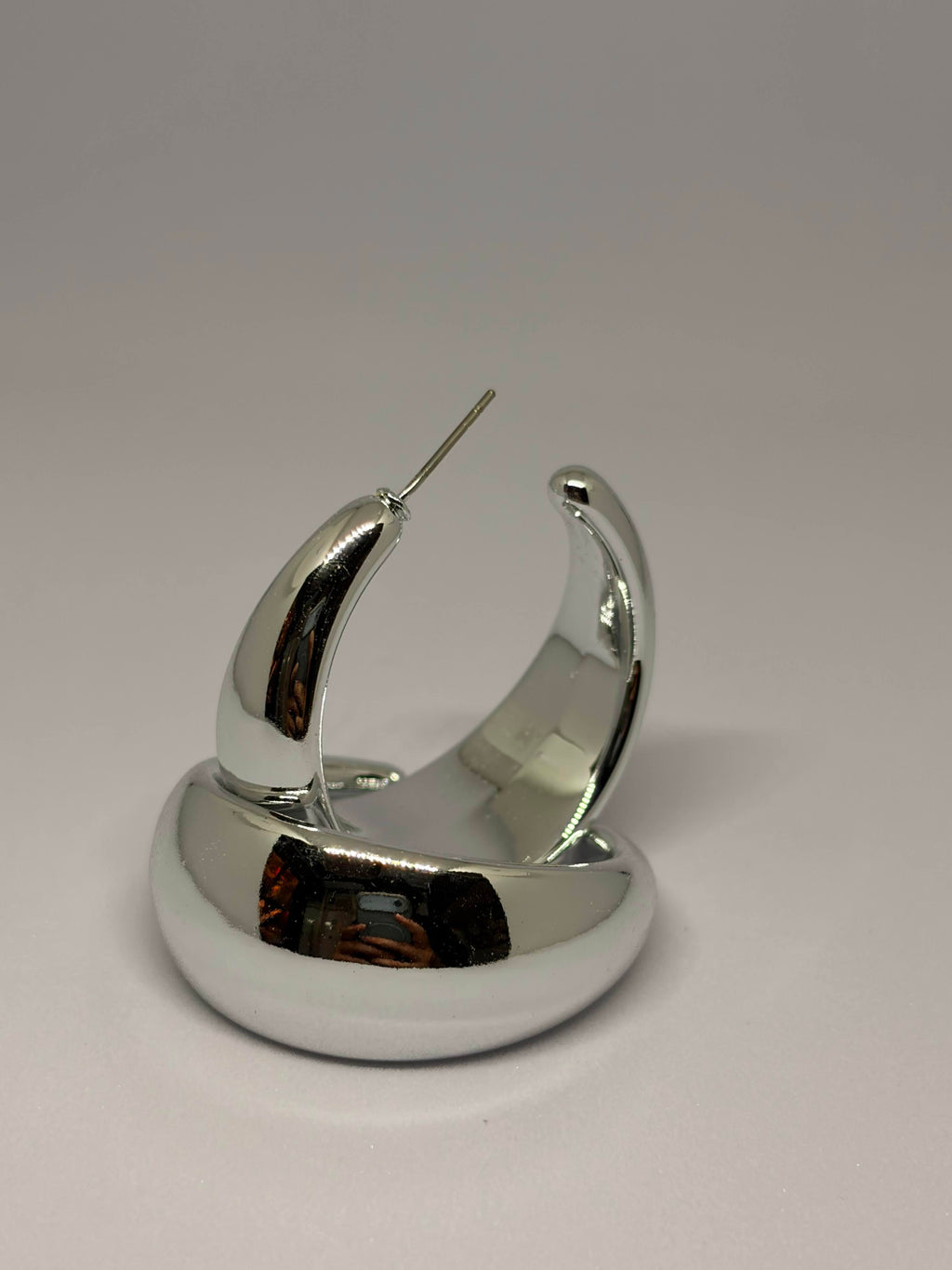 Silver Sculpt Hoops