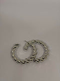 Silver Twist Hoops