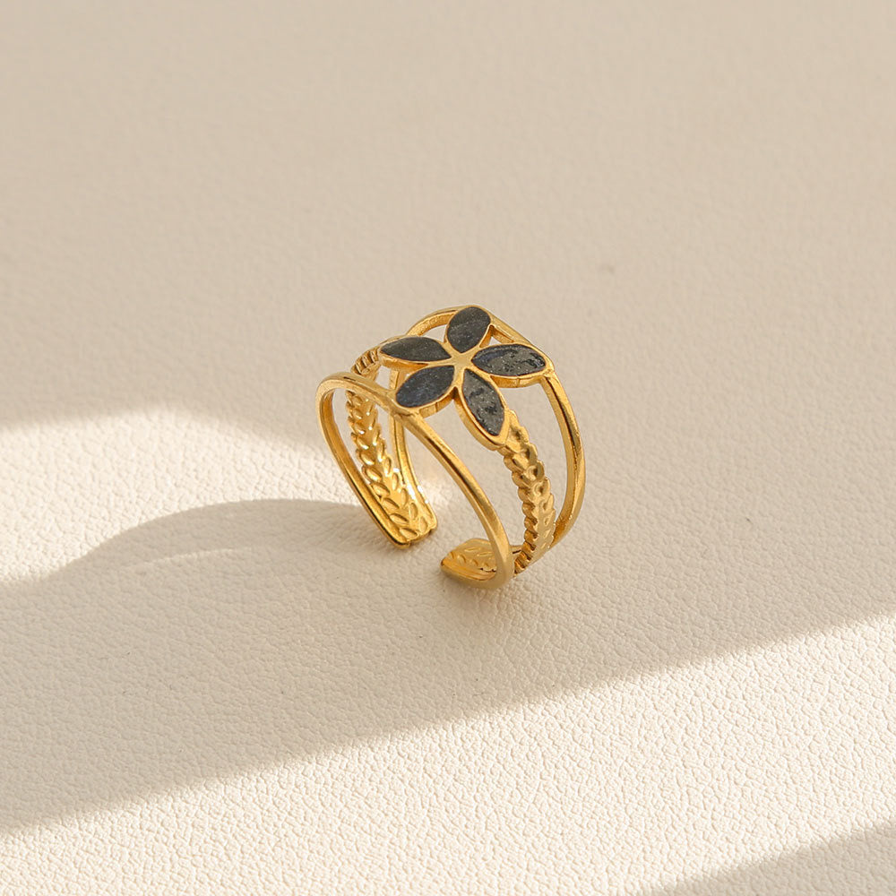 Noir Bloom Layered Ring