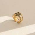 Noir Bloom Layered Ring