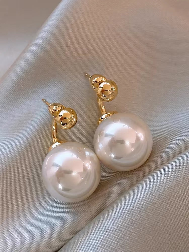 Pearl Drop Stud Earrings